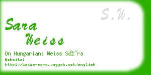 sara weiss business card